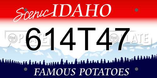 614T47 Idaho License Plate