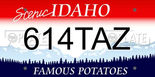 614TAZ Idaho License Plate