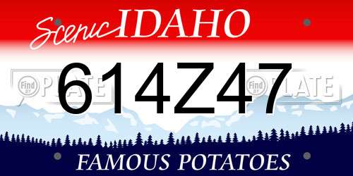 614Z47 Idaho License Plate
