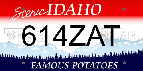 614ZAT Idaho License Plate