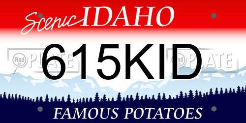 615KID Idaho License Plate