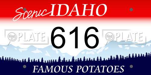 616 Idaho License Plate