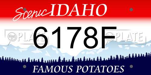 6178F Idaho License Plate