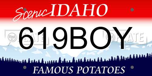 619BOY Idaho License Plate