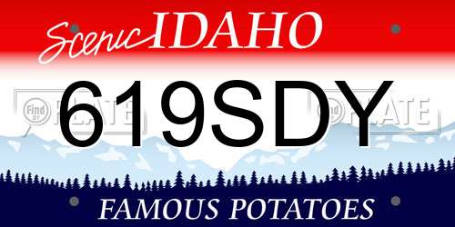 619SDY Idaho License Plate