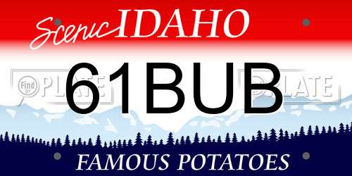 61BUB Idaho License Plate