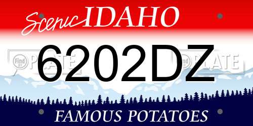 6202DZ Idaho License Plate