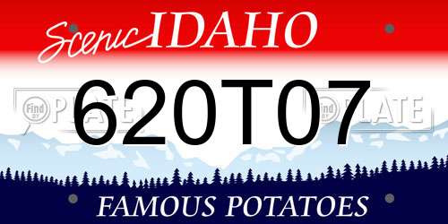 620T07 Idaho License Plate