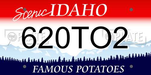 620TO2 Idaho License Plate