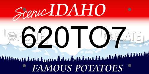 620TO7 Idaho License Plate