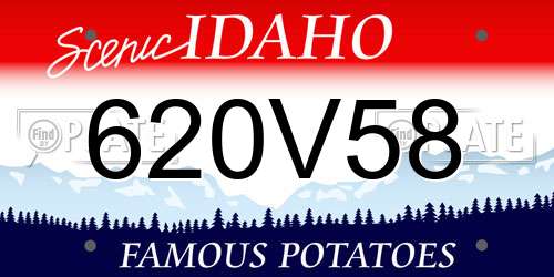 620V58 Idaho License Plate