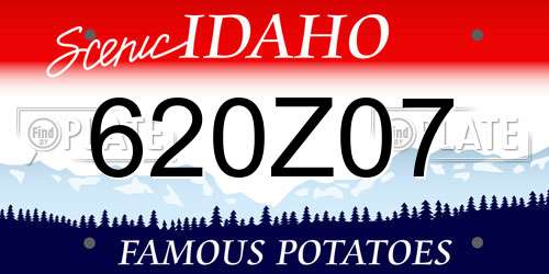 620Z07 Idaho License Plate