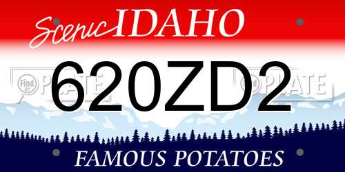620ZD2 Idaho License Plate