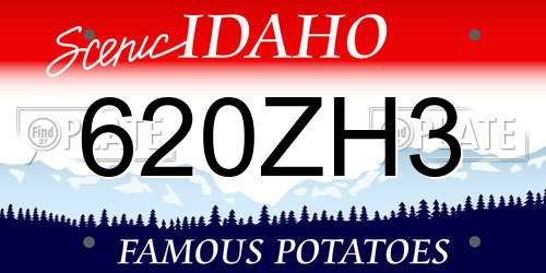620ZH3 Idaho License Plate