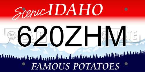 620ZHM Idaho License Plate