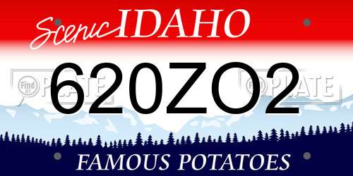 620ZO2 Idaho License Plate