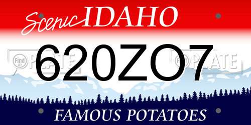 620ZO7 Idaho License Plate