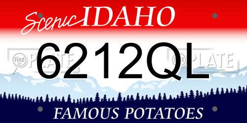 6212QL Idaho License Plate