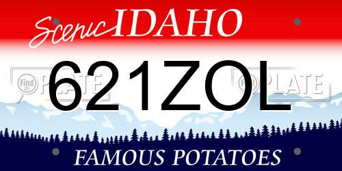 621ZOL Idaho License Plate