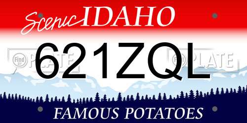 621ZQL Idaho License Plate