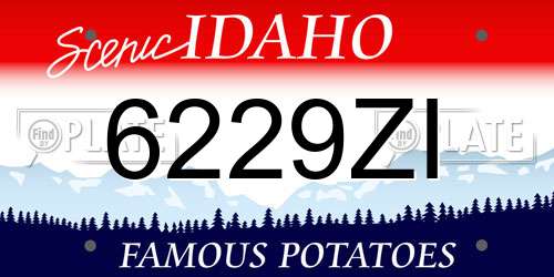 6229ZI Idaho License Plate