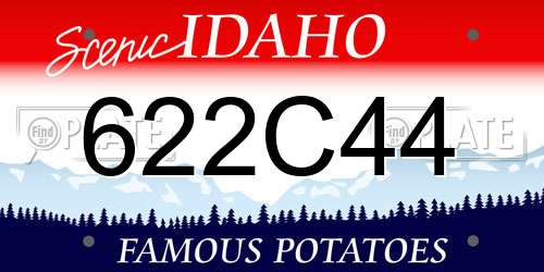 622C44 Idaho License Plate