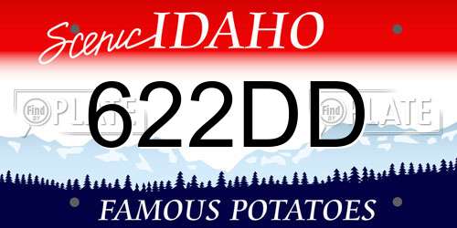 622DD Idaho License Plate