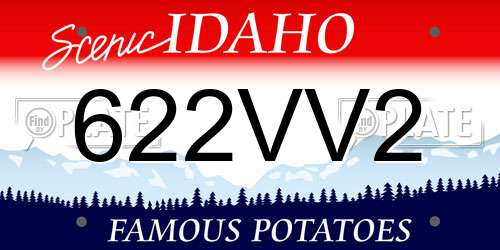 622VV2 Idaho License Plate