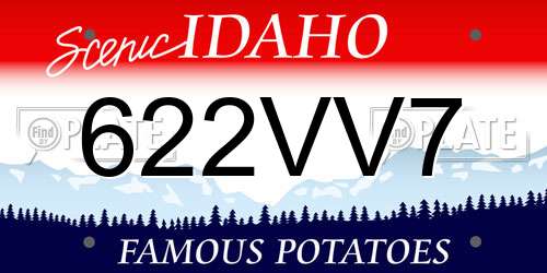 622VV7 Idaho License Plate
