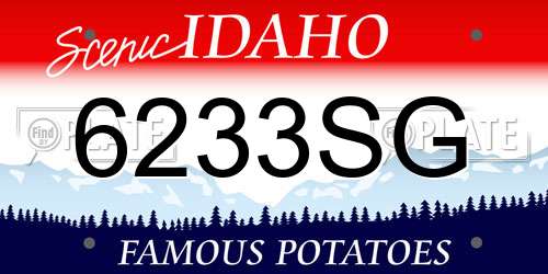 6233SG Idaho License Plate