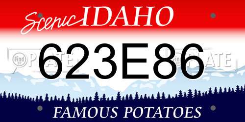 623E86 Idaho License Plate