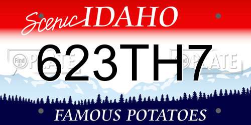 623TH7 Idaho License Plate