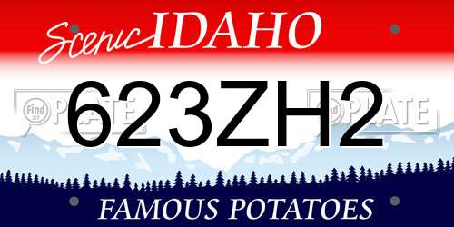 623ZH2 Idaho License Plate