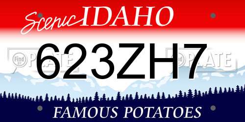 623ZH7 Idaho License Plate