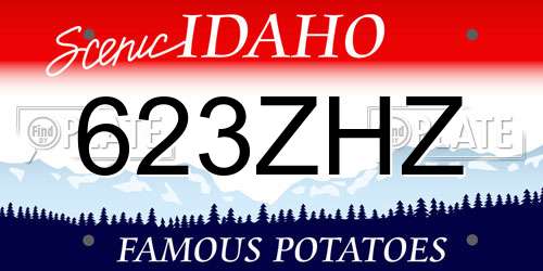 623ZHZ Idaho License Plate