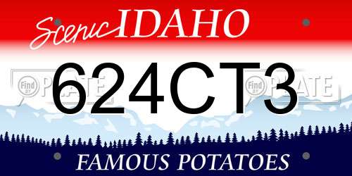 624CT3 Idaho License Plate