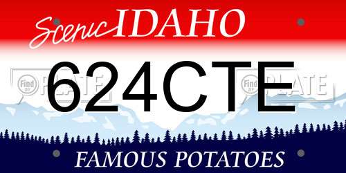 624CTE Idaho License Plate