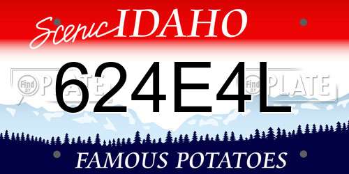 624E4L Idaho License Plate