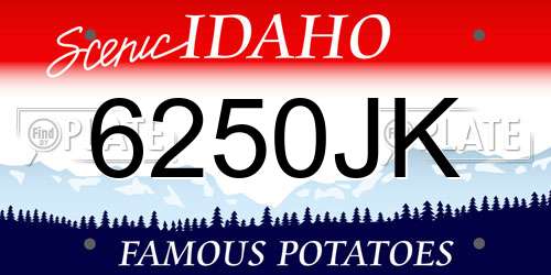 6250JK Idaho License Plate