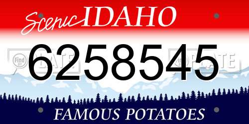 6258545 Idaho License Plate