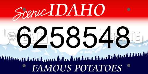 6258548 Idaho License Plate