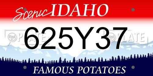 625Y37 Idaho License Plate