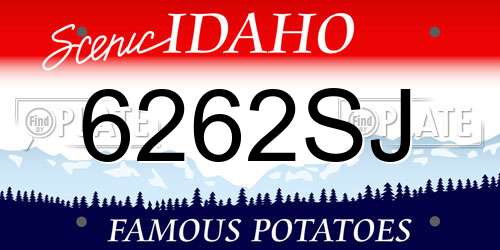 6262SJ Idaho License Plate