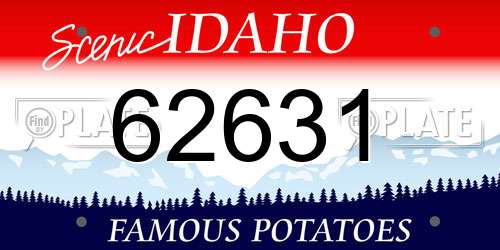 62631 Idaho License Plate