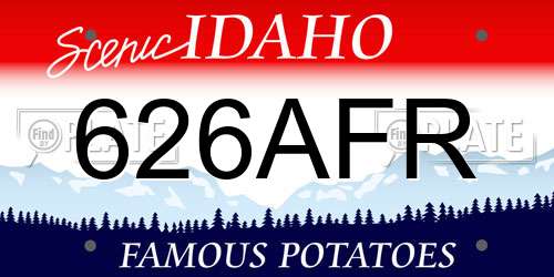 626AFR Idaho License Plate