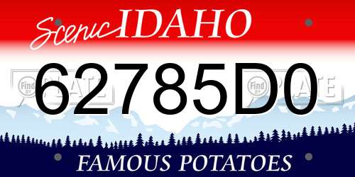 62785D0 Idaho License Plate
