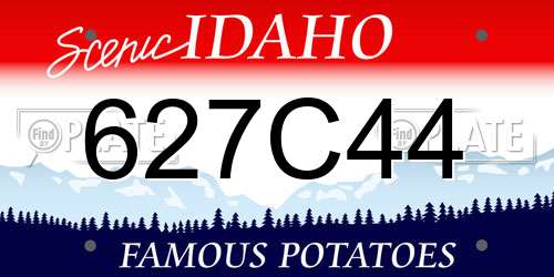 627C44 Idaho License Plate
