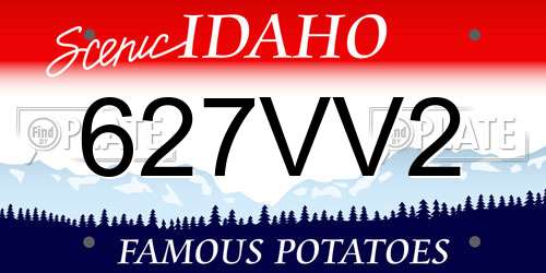 627VV2 Idaho License Plate