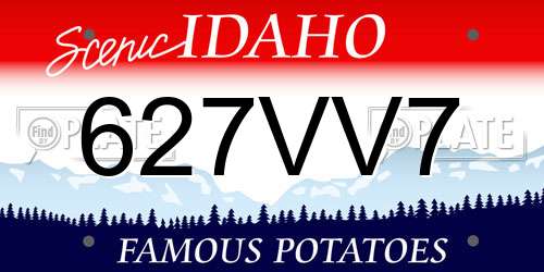 627VV7 Idaho License Plate