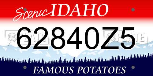 62840Z5 Idaho License Plate